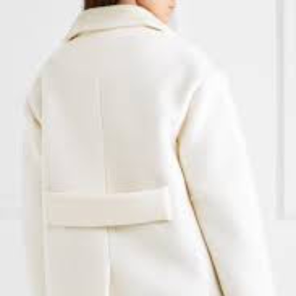 Carven White Wool-blend Bouclé Coat NWT - Picture 5 of 8